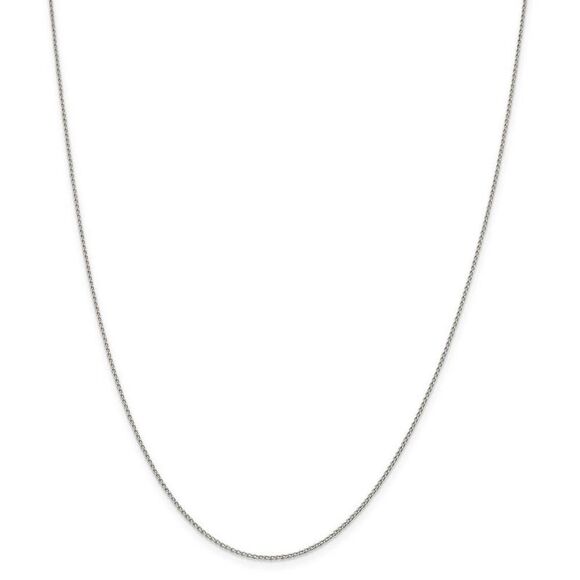 1mm, Sterling Silver Solid Open Curb Chain Necklace, 16 Inch - Picture 3 of 8